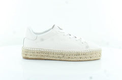 Sam Edelman Dylann White Leather Espadrille Heeled Lace Up Low Top Sneakers