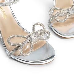 DREAM PAIRS Round Toe Rhinestone Sparkly Stilettos Heeled Sandals