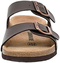 Cushionaire ladies slip on sandals adjustable buckles
