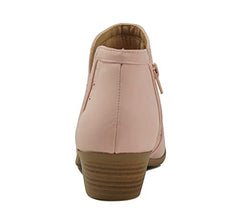 Soda Chance Pink Nb Closed Toe Multi Strap Ankle Block Heel Open Side Bootie