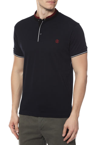 Roberto Cavalli Men's Classic Short Sleeve Polo Navy FST645A#21004926