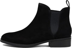Cole Haan Laina Black Canary Suede/Tonal Gore Almond Toe Pull On Ankle Boots