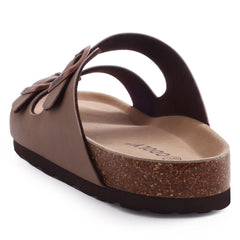 Unisex Cork Footbed Slides Arch Support Adjustable Buckle Summer Sandals 9