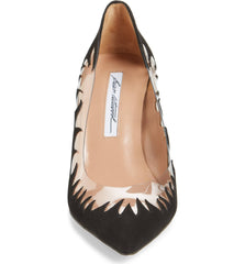 Brian Atwood VICTORY Cutout Pointy Toe Black Clear Flame Pointed Stiletto Pumps