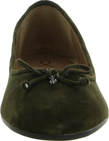 Sam Edelman Kaylee Military Green Almond Toe Slip On Detailed Ballet Flats