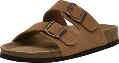 Cushionaire ladies slip on sandals adjustable buckles