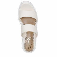 Sam Edelman Luca Modern Ivory Slip On Slide Platform Wedges Espadrilles Sandals