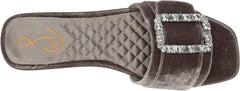 Sam Edelman Inez Light Grey Squared Open Toe Slip On Buckle Strap Slide Sandals
