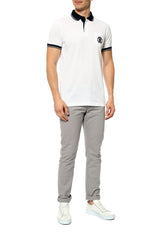 Roberto Cavalli Contrast Trim Short Sleeve Polo BIANCO FST642A#20700053