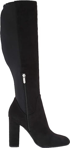 Circus By Sam Edelman Clarimont Black Fabric Side Zip Knee High Block Heel Boots