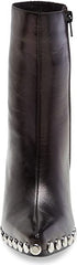 Jeffrey Campbell Walton-SR2 Black Metallic Silver Pointed Toe Block Heel Boots