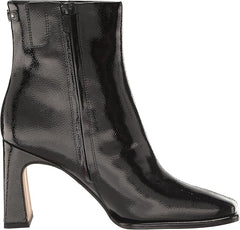 Sam Edelman Irie Black Patent Squared Toe Block Heeled Fashion Ankle Booties