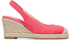 Cole Haan Cloudfeel Geranium Suede Slingback Wedge Heeled Cap Toe Heeled Sandals