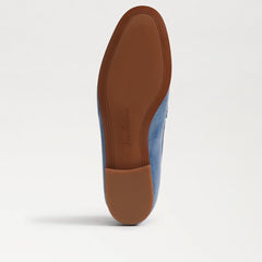 Sam Edelman Loraine Nova Blue Leather Almond Toe Slip On Classic Vamp Loafers