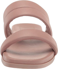 Dolce Vita Adore Rose Leather Slip On Strappy Open Squared Toe Slides Sandals