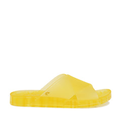 Sam Edelman Jelly Jaylee Lemon Color Block Translucent Slip On Slide Sandals