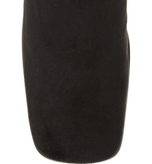 Jeffrey Campbell HOTLAVA-K2 Black Suede Block Heel Squared Toe Knee High Boots