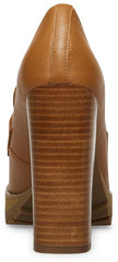 Steve Madden Odette Tan Leather Slip On Rounded Toe Platform Loafer Pumps