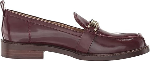 Sam Edelman Christy Syrah Rounded Toe Block Heel Slip On Leather Dress Loafers