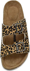 Cushionaire ladies slip on sandals adjustable buckles