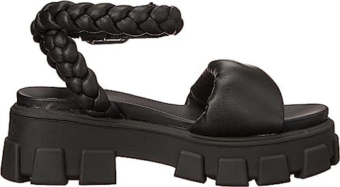 Circus by Sam Edelman Gayle Black Round Toe Ankle Strap Heel Platform Sandals