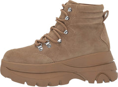 Steve Madden Husky Tan Suede Round-toe Platform Sneakers Ankle Boot