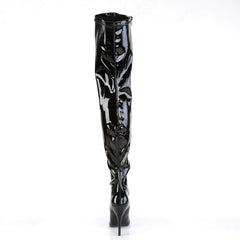 Pleaser Seduce-3000 Black Patent Fashion Stiletto Zip Over The Knee Boots 7