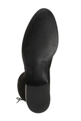 Charles David Gammon Black Soft Microsuede Wide Calf Rounded Toe Pull On Boot
