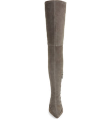 Pour La Victoire Cassie Anthracite Skin-tight Suede Over-the-knee Stiletto Boots