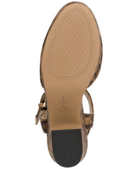 Jessica Simpson Draiye Leopard Closed Toe Ankle Strap Block Heel Platform Pumps