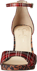 Jessica Simpson Daisile Red Combo Ankle Strap Open Toe Pump Stiletto Sandals