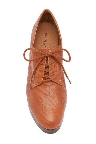 Kelsi Dagger Brooklyn Tan Lace Up Platform Wedge Derby Shoes