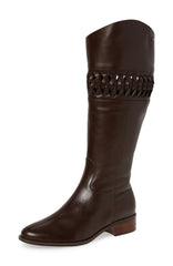 Klub Nico Zezette Woven Cafe Brown Calf Leather Knee High Equestrian Riding Boot