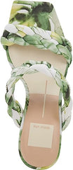 Dolce Vita Paily Khaki Palm Green Braided Straps Open Toe Block Heeled Sandals