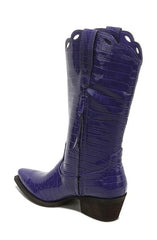 Circus by Sam Edelman Jill Sour Grape Croc Embossed Mid-Calf Western Boots