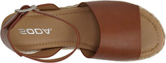 Soda Topic Cognac Pu Espadrille Platform Ankle Strap Studded Platform Sandals