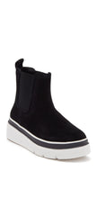 Steve Madden Avery Black Suede Fashion Pull On Platfrom Wedge Chelsea Boots