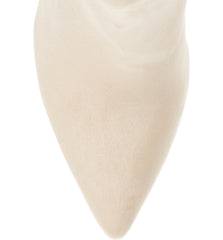 Jeffrey Campbell PILLAR-HI Ivory Nude Suede High Heel Pointed Toe Over Knee Boot