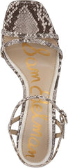Sam Edelman Presley Sandshell Multi Squared Open Toe Ankle Strap Heeled Sandals