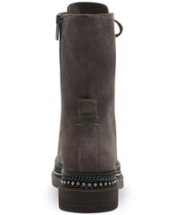 Vince Camuto Branda Sable Zipper Closure Rounded Toe Chain Detailed Combat Boot