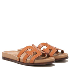 Sam Edelman Nettie Saddle Leather Slip On Open Toe Flats Slides Sandals