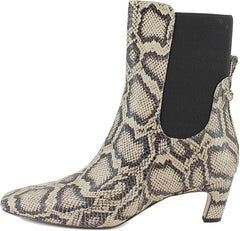 Sam Edelman Margo Roccia Python Pull On Pointed Toe Kitten Heeled Ankle Booties