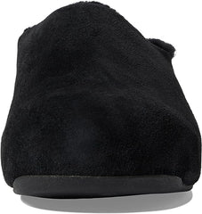 FitFlop Shuv All Black Slip On Rounded Toe Slip Resistant Comfortable Slippers