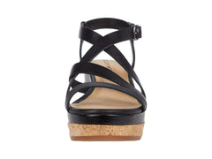 Lucky Brand Batikah Wedge Sandal Black Leather Platform Open Toe Sandals (10)
