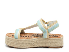 Sam Edelman Artica Woven Flatform Espadrilles Sandal Aqua Blue Wedge Platforms