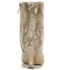 Sam Edelman WHEAT MULTI SNAKE Martini Squared Toe Leather Kitten Heeled Booties