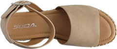 Soda Topic Dnat Nbpu (Whipped Stitch) Espadrille Ankle Strap Platform Sandals