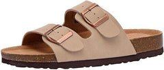 Cushionaire ladies slip on sandals adjustable buckles