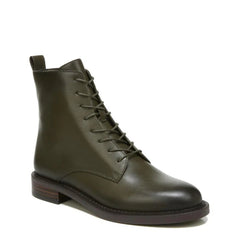 Sam Edelman Nina Green Leather Lace Up Rounded Toe Chunky Heel Combat Ankle Boot