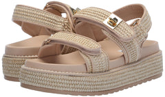 Steve Madden Bigmona Natural Raffia Fashion Buckle Open Toe Platform Sandals